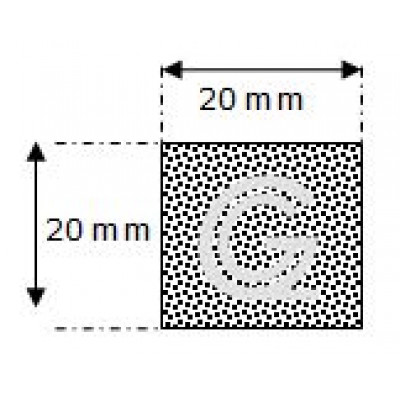 Rechthoekig mosrubber snoer | 20 x 20 mm | per meter